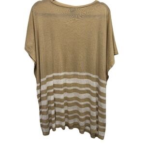 Brooks Brothers Poncho Womens‎ One Size Beige White Knit Shrug Sweater Kimono